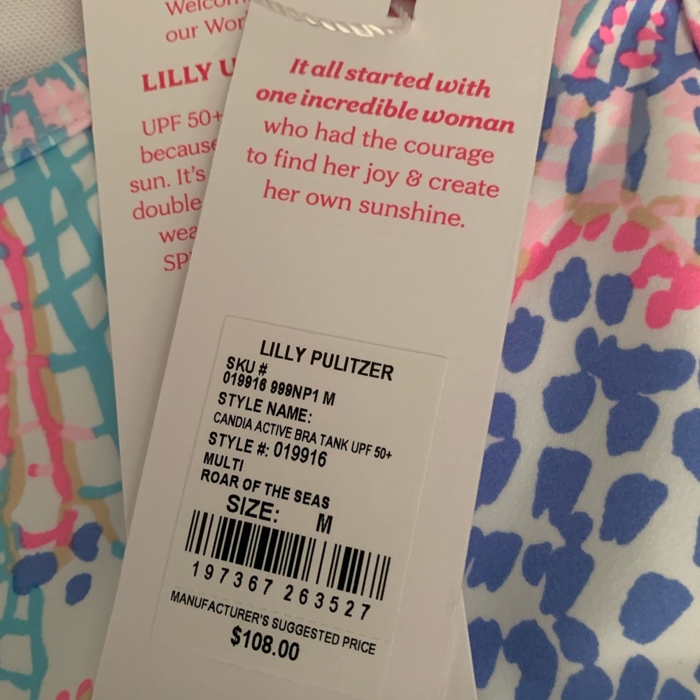 NWT Lilly Pulitzer Luxletic Candia Active Bra Tank Top size medium - Picture 4 of 7